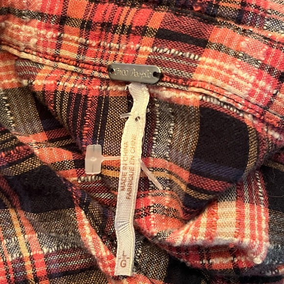 Free People Eight 8 Days A Week Plaid Shirt Dress Tunic Women’s Size L NWOT - Picture 8 of 9